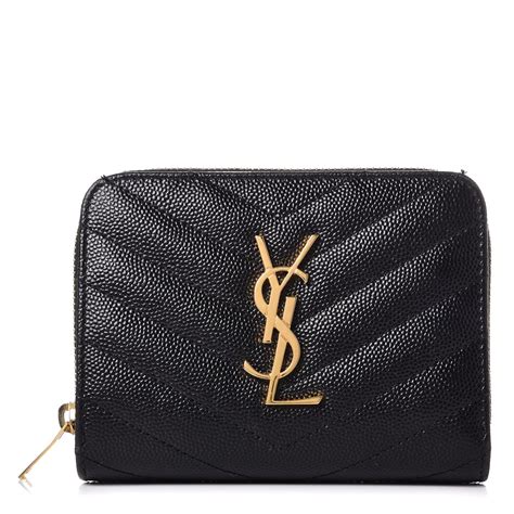 ysl chevron zip around wallet compact|SAINT LAURENT Grain De Poudre Matelasse Chevron .